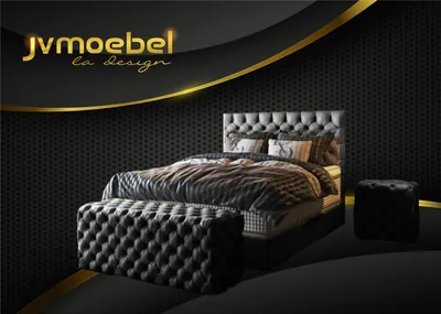 Produktbild von Bett 2x Nachttisch 3 tlg. Schlafzimmer Set Design Möbel Modern Luxus Betten Neu