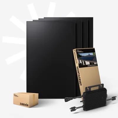Produktbild von Kleines Kraftwerk 1920W Balkonkraftwerk Ziegeldach-Halterung – 0% MwSt – 800W Wechselrichter mit WiFi, 4× 480W bifaziale Solarmodule, 15 m Kabel