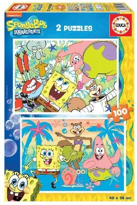 Produktbild von Educa - Spongebob Schwammkopf - Puzzle 2x100 Teile