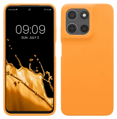 Produktbild von kwmobile Handyhülle für Motorola Moto G15 Hülle - Case Silikon - Kabelloses Laden - Schutzhülle Cover in Fruity Orange