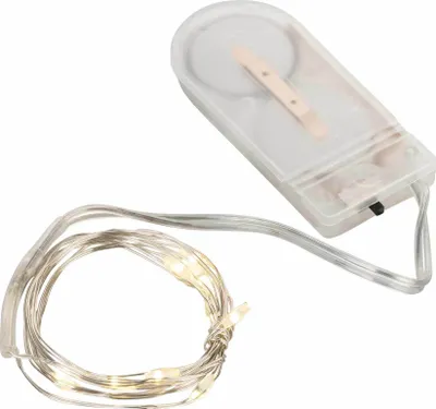 Produktbild von Coen Bakker LED Lichterkette Batterie Draht silber 0,9m 10 LED warmweiß biegbar