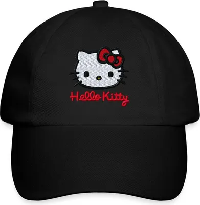 Produktbild von Spreadshirt Hello Kitty Stick Portrait Baseballkappe, One size, Schwarz/Schwarz