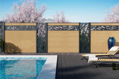 Produktbild von Fiberdeck BOSTON WPC MODERN Zaunprofil Red Cedar