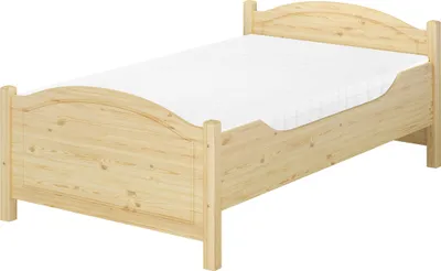 Produktbild von Seniorenbett extra hoch 120x200 Massivholz Kiefer Holzbett Gästebett Zubehör wählbar V-60.40-12Rollrost und Matratze inkl.