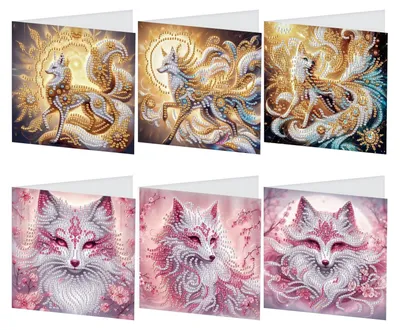 Diamond Painting Wenskaarten-Set, 5 Karten mit Umschlägen