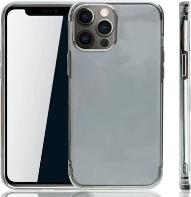 Produktbild von Handyhülle für Apple iPhone 12 Pro Max Silber - Clear - TPU Silikon Case Backcover Schutzhülle in Transparent   Silber
