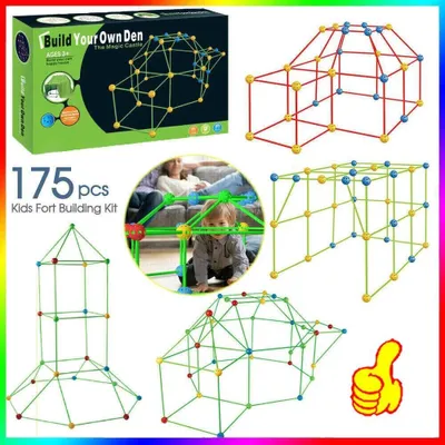 Produktbild von 175Pcs DIY Bauen Kinder Zelt Höhle Set Geschenk Bausteine Lernspielzeug Party