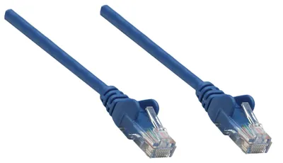 Produktbild von Intellinet Premium Netzwerkkabel, Cat6a, S/FTP, 100% Kupfer, Cat6a-, LS0H, RJ45-Stecker/RJ45-Stecker, 0,25 m, blau, 0,25 m, Cat6a, S/FTP (S-STP), RJ-45, RJ-45, Blau