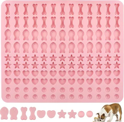 Produktbild von Silikon Backmatte Hundekekse 5 Formen 1 BPA-Frei Backunterlage DIY Leckerlis 130 Gitter