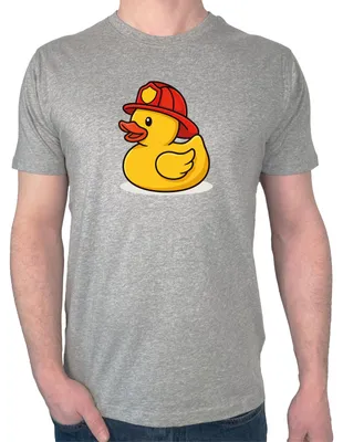 Produktbild von Huuraa Herren T-Shirt Quietscheente Feuerwehr Comic Gummiente M Sport Grey Bio Baumwolle Fairtrade Herrenshirt Geschenkidee