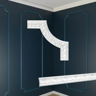 Produktbild von MARBET DESIGN Wandvertäfelung Styropor weiß - Segmentierte Wanddekoration EPS Stuck Nachbildung Kunststoff - Kassettierung Wandvertäfelung Segmente Zierleisten Deko (NE-27-02D 110x110 mm, 4 Stück)