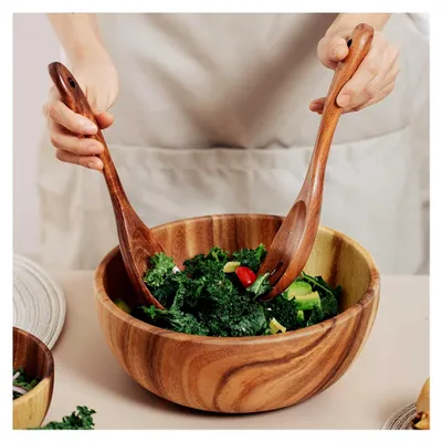 Produktbild von Holzsalatschale aus Akazienholz - Größe 9,4 Zoll