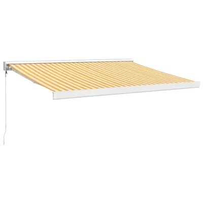 Zdjęcie produktu dla Zwijana markiza, żółto-biała, 3,5x2,5 m, tkanina i aluminium