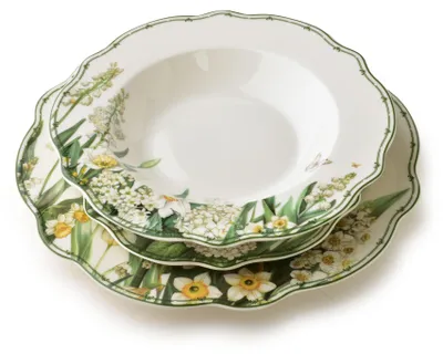 Produktbild von Tafelservice New Bone China Porzellan Lea Elegant 27/19,5/22 cm Weiß 18-teilig