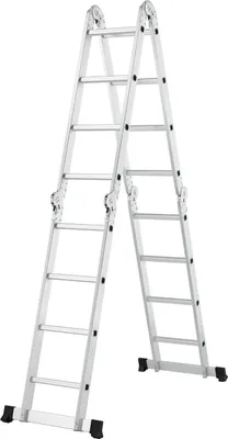 Obrázek produktu pro Hliníkový multifunkční žebřík 21035, se 4 skládacími prvky, 6 klouby a protiskluzovým profilem, 4,7 m