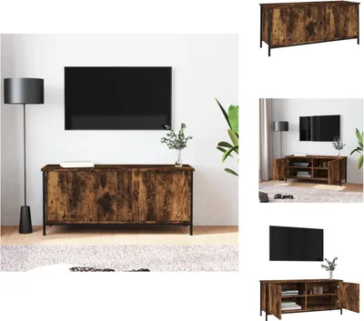 Produktbild von vidaXL TV-Schrank mit Türen Räuchereiche 102x35x45 cm Holzwerkstoff -  TV-Möbel