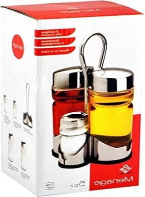 Produktbild von Famanu Ölfalsche Set 4 Stück - Edelstahl - Transparent - 10 x 10 x 23 cm