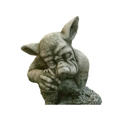Produktbild von Gargoyle Figur Mauerwächter groß für den Garten, aus Steinguss Neu Frostfest Witterungsbeständig, Steinfigur Gartenfigur Fantasyfigur JA-688