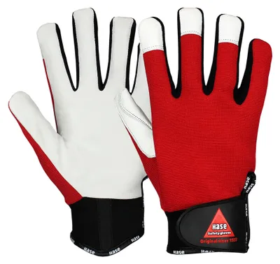 Produktbild von Hase Arbeitshandschuhe Power Grip III Größe 9, Ziegennappaleder 10 Stk