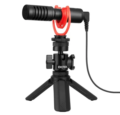 Produktbild von Boya BY-MM1plus Universal Kondensator-Richtmikrofon mit Stativ für Kamera, PC, Smartphone