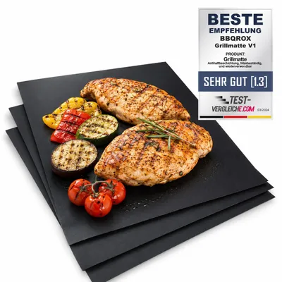 Produktbild von BLACKROX BBQROX Grillmatten Antihaft 3er Set – Wiederverwendbar (50x40x0,2cm