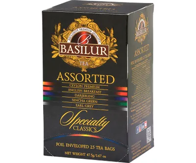 Produktbild von Basilur-CEYLON ORANGE PEKOE, ENGLISH BREAKFAST - 100% schwarzer Tee 25 Stück.