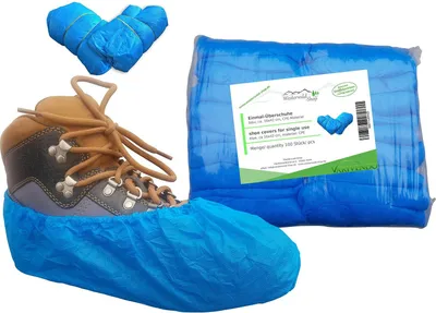 Produktbild von 100x Überziehschuh, Polyethylen, 40µ, blau, geprägt, Farbe: BLAU