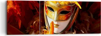 Produktbild von Bild auf Leinwand - Leinwandbild - Venezianische Maske bunt Karneval - 90x30cm - Wand Bild - Wanddeko - Leinwanddruck - Bilder - Kunstdruck - Leinwand bilder - Wandkunst - CA90x30-0420