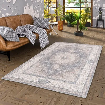 Produktbild von Vintage Designerteppich Finesse Orient Grau Beige Medaillon, Größe:160x230 cm