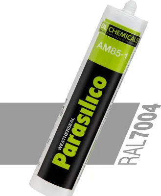 Produktbild von Sanitär Silikon Parasilico AM-85 – neutralvernetzender Silikon-Dichtstoff, schimmelhemmend & dauerelastisch, für Bad & Küche, innen & außen, UV- und witterungsbeständig (1x Kartusche, Hellgrau (Manhattan) RAL 7004)