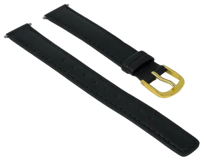 Produktbild von Casio Uhrenarmband 13mm | Leder schwarz für Damenuhr LA670WEGL