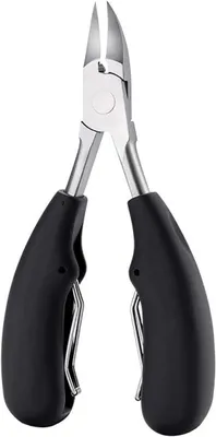 Productafbeelding van Zwarte teennagelknipper van roestvrij staal voor dikke nagels, ingegroeide nagels en nagelriemen, met ergonomische handgrepen