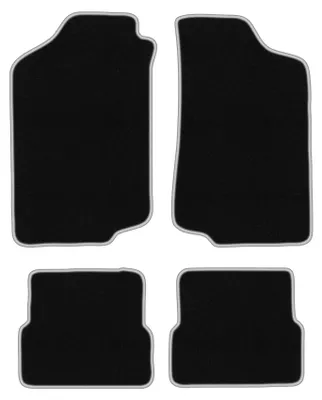 Produktbild von Fußmatten Velours Schwarz/Silber für Volkswagen Jetta II 1984-1992 Set 4-tlg