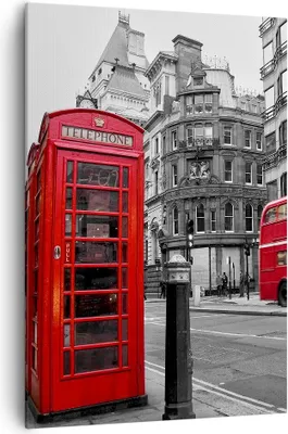Produktbild von Bild auf Leinwand - Leinwandbild - Einteilig - Bus Telefon Straße - 70x100cm - Wand Bild - Wanddeko - Wandbilder - Leinwanddruck - Wanddekoration - Leinwand bilder - Wandbild - PA70x100-2674
