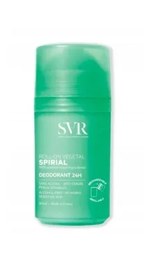 A product shot of a green roll-on deodorant bottle against a white background.