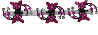 Produktbild von 3 Mini Haarklammern Strass Schmetterling pink