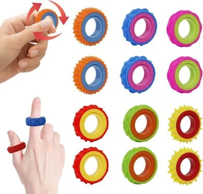 Productafbeelding van Sensorische fidget ring speelgoed - Kinderen en volwassenen 12 stuks