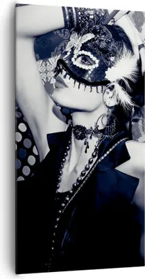 Produktbild von Bild auf Leinwand - Leinwandbild - Frau Karneval Maske Mode - 65x120cm - Wand Bild - Wanddeko - Leinwanddruck - Bilder - Kunstdruck - Wanddekoration - Leinwand bilder - Wandkunst - PA65x120-2212