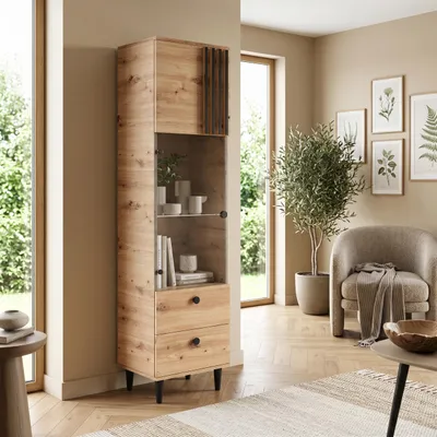 Produktbild von Masseno Drehtürenschrank ARTIANO 50/196/40cm 2-türig Eiche Artisan