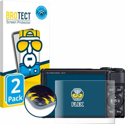Produktbild von 2x BROTECT Fullscreen Schutzfolie für Canon PowerShot SX740 HS / Lite Displayschutz Folie Fullcover Klar Transparent