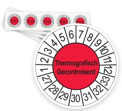 Produktbild von Prüfaufkleber, thermografische Kontrolle, Gültig bis 2027, 50 Stück