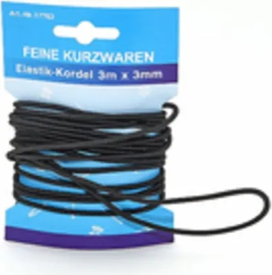 Produktbild von Smok-Hutgummi / Elastik-Kordel, 3 mm x 3 m, schwarz