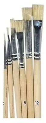 Productafbeelding van Artemio VIBPPL penseelset, zijde, plat, 6 stuks, hout, beige, 6,5 x 1 x 25,5 cm
