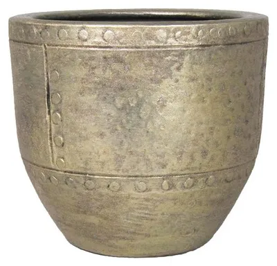 Produktbild von Floran Blumentopf - Industrie - Gold - beschichtete Keramik - 14 cm
