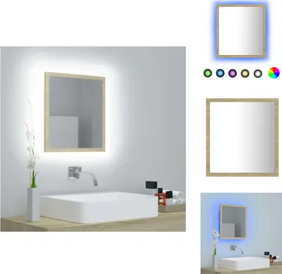Produktbild von vidaXL LED-Badspiegel Sonoma-Eiche 40x8,5x37 cm Acryl -  Badezimmerwaschtische