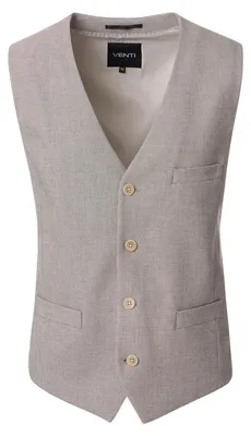 Produktbild von VENTI Herren Anzugweste FORMAL V-Neck Polyestermix Hellbraun 46