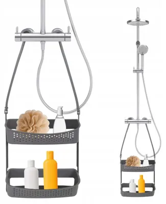 Produktbild von SEPIO Duschablage Antracite, Badezimmer Organizer , Duschablage zum Hängen, Duschregal Organizer, Shower Shelf 69x30x9,5 cm