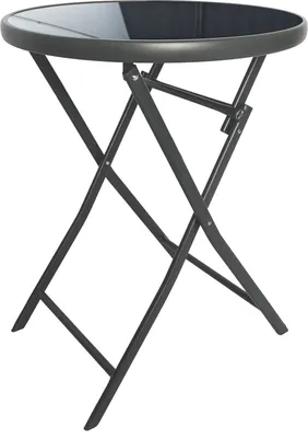 Produktbild von Klappbarer Bistrotisch Balkontisch Garten Terrasse Glastisch rund ⌀ 60 cm