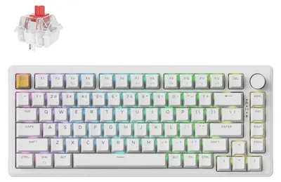 Produktbild von Keychron J2 QMK Kabellose Mechanische Tastatur RGB Hot-Swap für Mac Windows Linux - Weiß Keychron Super Red