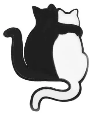 Produktbild von 2 Katzen Brosche Miniblings Anstecknadel Pin Haustier Kätzchen schwarz weiß